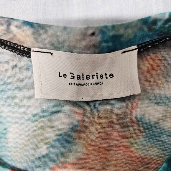 Le Galeriste Abstract Wearable Art Women Top Blouse Shirt Size XS/TP Crew Neck - Picture 3 of 13